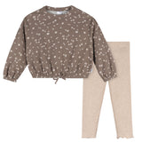 2-Piece Toddler Girls Brown Daisies Top and Legging Set-Gerber Childrenswear Wholesale