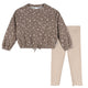 2-Piece Toddler Girls Brown Daisies Top and Legging Set-Gerber Childrenswear Wholesale