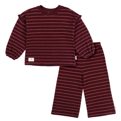2-Piece Toddler Girls Fig Long Sleeve Top & Wide Leg Pant Set-Gerber Childrenswear Wholesale