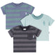 3-Pack Baby & Toddler Boys Blue and Gray Short Sleeve T-Shirts-Gerber Childrenswear Wholesale