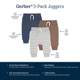 3-Pack Baby & Toddler Boys Leafless Tree Jogger Pants-Gerber Childrenswear Wholesale