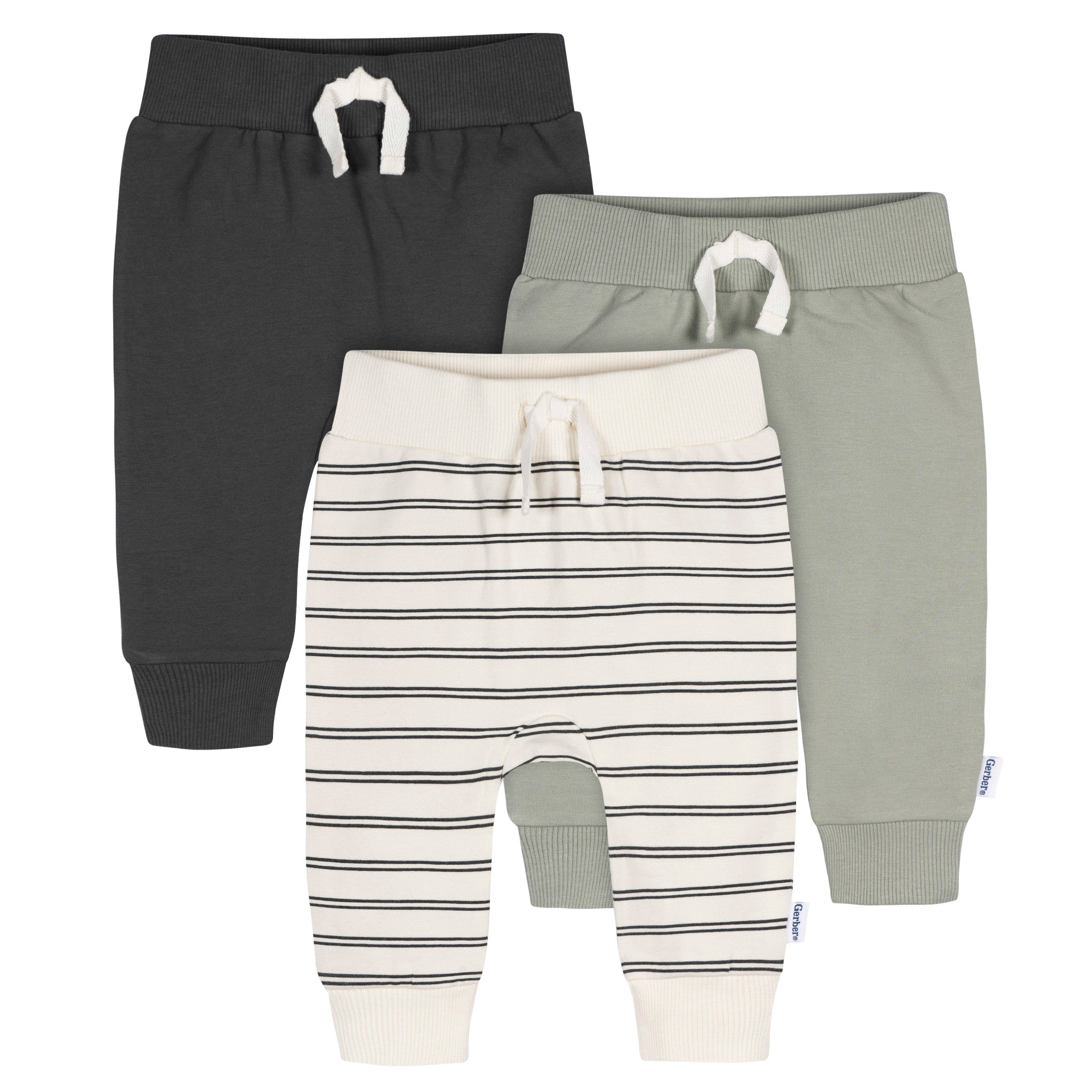 3-Pack Baby & Toddler Boys Wrought Iron Jogger Pants-Gerber Childrenswear Wholesale
