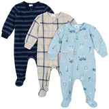 3-Pack Baby & Toddler Boys Golf Footed Fleece Pajamas