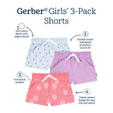 3-Pack Baby & Toddler Girls Coral Floral Knit Shorts-Gerber Childrenswear Wholesale