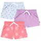 3-Pack Baby & Toddler Girls Coral Floral Knit Shorts-Gerber Childrenswear Wholesale