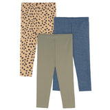 3-Pack Baby & Toddler Girls Green, Leopard Print and Blue Jeggings-Gerber Childrenswear Wholesale