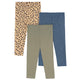 3-Pack Baby & Toddler Girls Green, Leopard Print and Blue Jeggings-Gerber Childrenswear Wholesale