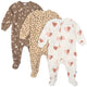 3-Pack Baby & Toddler Girls Hearts Footed Fleece Pajamas