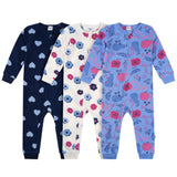 3-Pack Infant & Toddler Girls Hearts Footless Fleece Pajamas