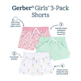 3-Piece Baby & Toddler Girls Ice Cream Knit Shorts-Gerber Childrenswear Wholesale