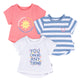 3-Pack Baby & Toddler Girls Pink, Blue and White Short Sleeve T-Shirts-Gerber Childrenswear Wholesale
