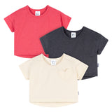 3-Pack Baby & Toddler Girls Pink, Gray and White Short Sleeve Shirts-Gerber Childrenswear Wholesale