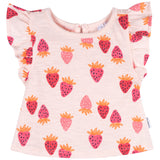 3-Pack Baby & Toddler Girls Pink Strawberries Short Sleeve Shirts-Gerber Childrenswear Wholesale