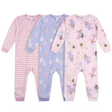 3-Pack Infant & Toddler Girls Princess Footless Fleece Pajamas