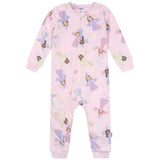 3-Pack Infant & Toddler Girls Princess Footless Fleece Pajamas