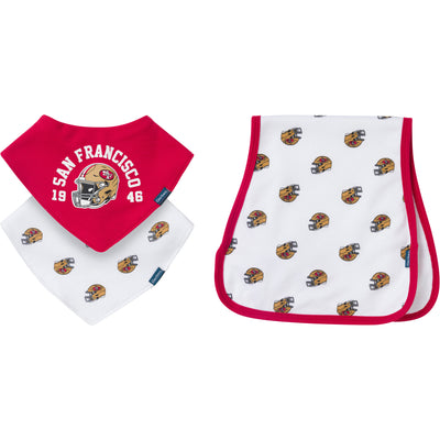 3-Pack Baby Neutral 49ers Bibs and Burp Cloth Set-Gerber Childrenswear Wholesale