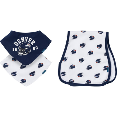 3-Pack Baby Neutral Denver Broncos Bibs and Burp Cloth Set-Gerber Childrenswear Wholesale