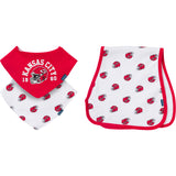 3-Pack Baby Neutral Kansas City Chiefs Bibs and Burp Cloth Set-Gerber Childrenswear Wholesale