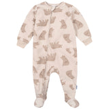 3-Pack Baby & Toddler Neutral Bears Footed Fleece Pajamas