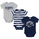 3-Pack Baby Boys Denver Broncos Bodysuit Set-Gerber Childrenswear Wholesale