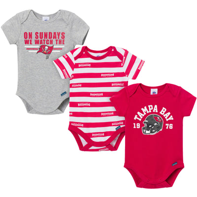 3-Pack Baby Boys Tampa Bay Buccaneers Bodysuit Set-Gerber Childrenswear Wholesale