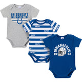 3-Pack Baby Boys Indianapolis Colts Bodysuit Set-Gerber Childrenswear Wholesale