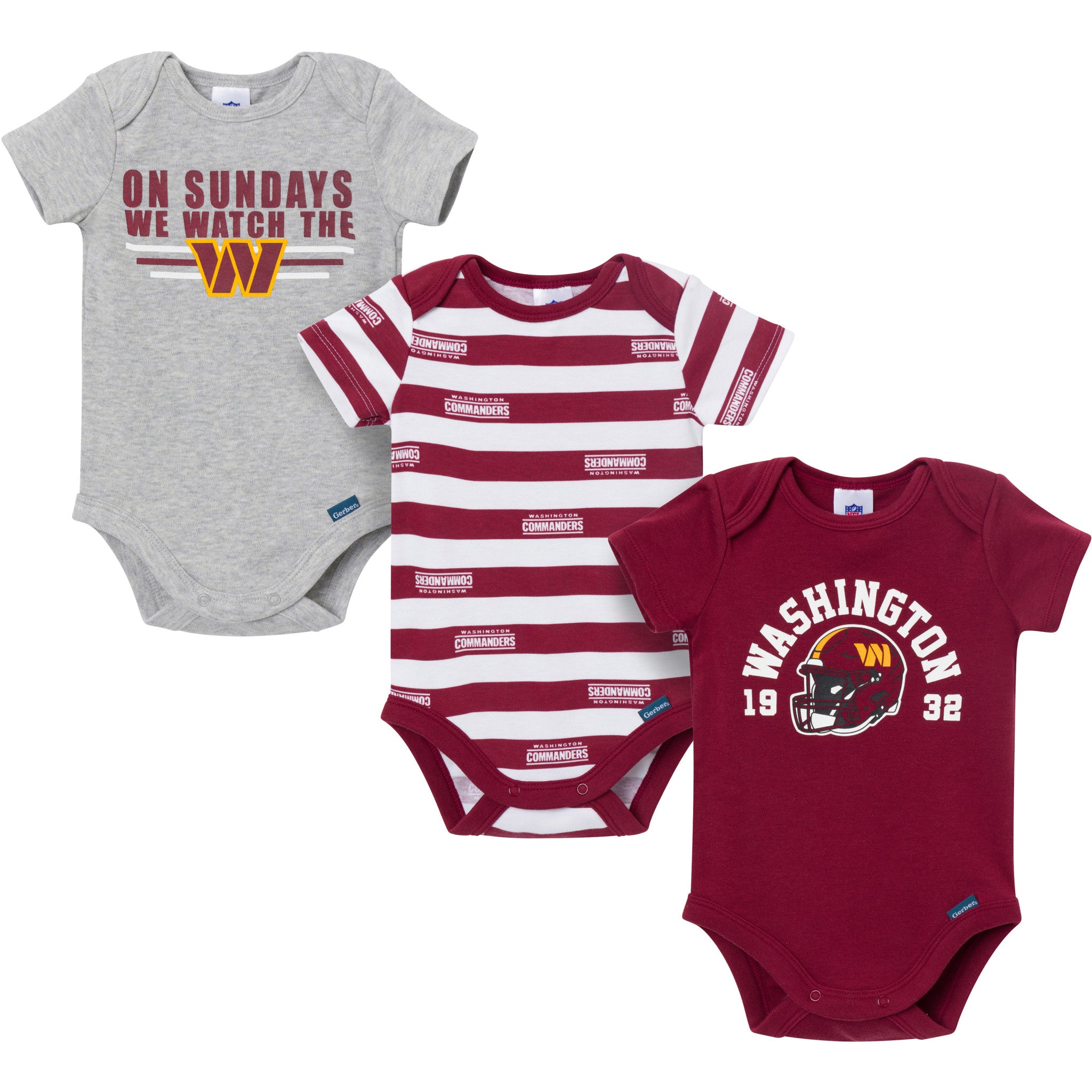 3-Pack Baby Boys Commanders Bodysuit Set-Gerber Childrenswear Wholesale