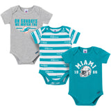 3-Pack Baby Boys Miami Dolphins Bodysuit Set-Gerber Childrenswear Wholesale