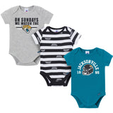 3-Pack Baby Boys Jacksonville Jaguars Bodysuit Set-Gerber Childrenswear Wholesale