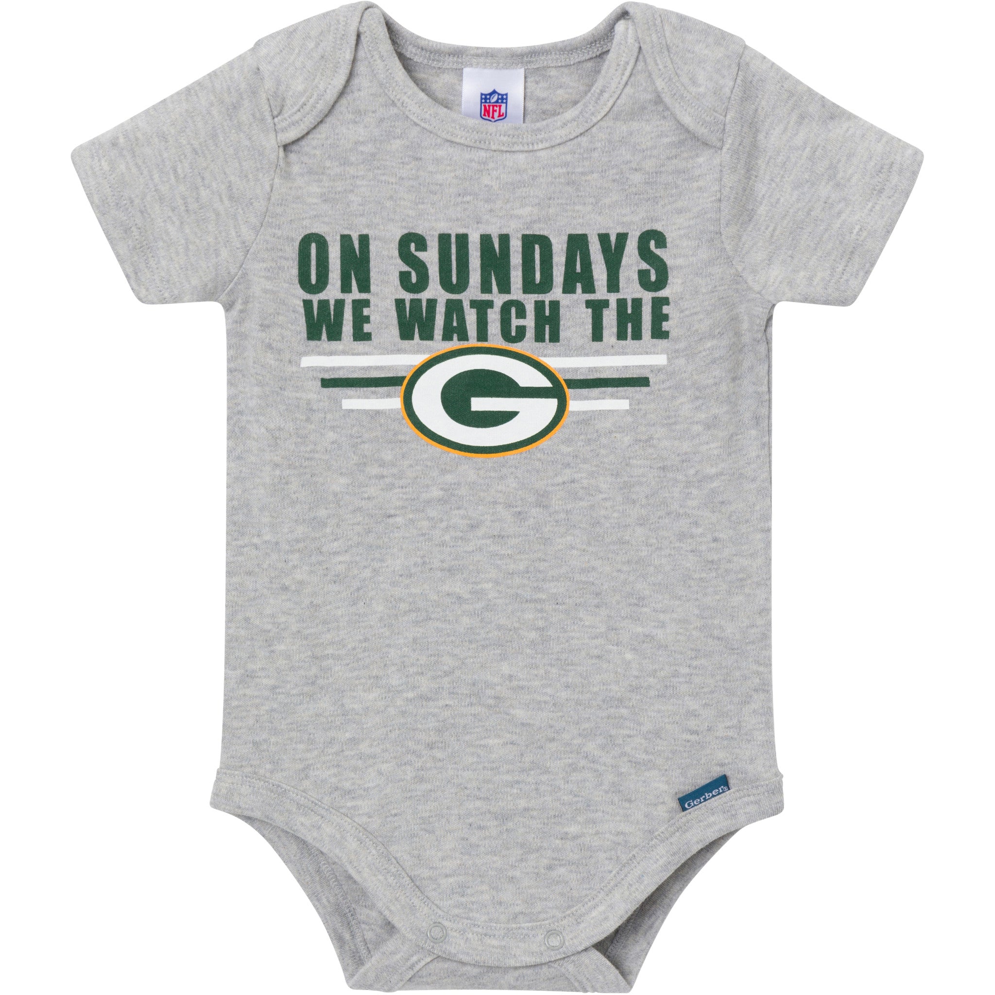 3-Pack Baby Boys Green Bay Packers Bodysuit Set-Gerber Childrenswear Wholesale