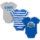 3-Pack Baby Boys Los Angeles Rams Bodysuit Set-Gerber Childrenswear Wholesale