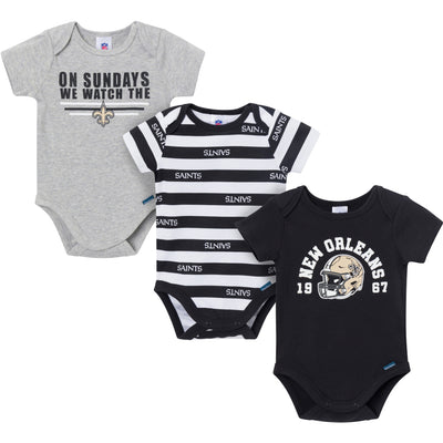 3-Pack Baby Boys New Orleans Saints Bodysuit Set-Gerber Childrenswear Wholesale