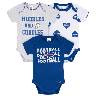 3-Pack Baby Girls Buffalo Bills Bodysuit Set-Gerber Childrenswear Wholesale