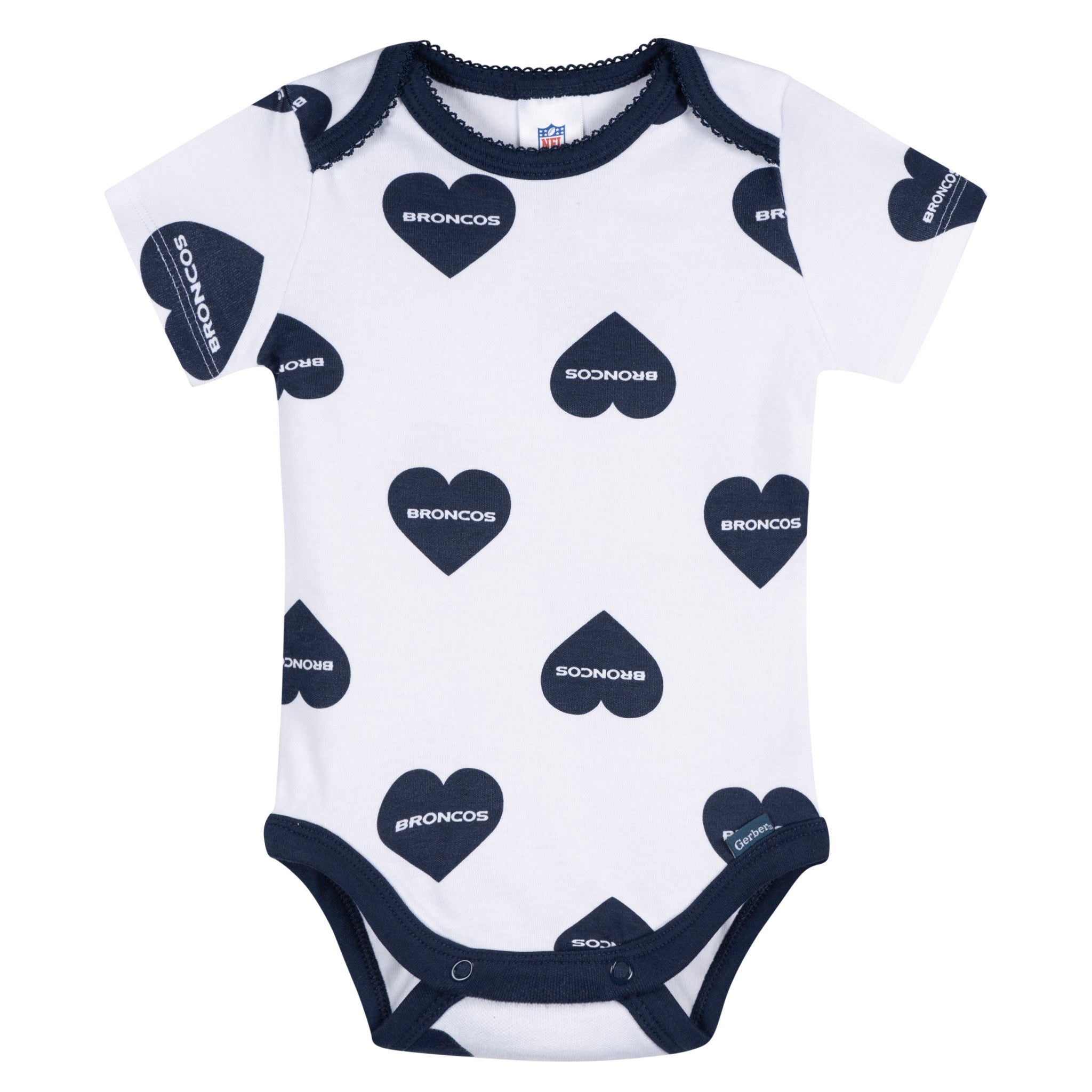 3-Pack Baby Girls Denver Broncos Bodysuit Set-Gerber Childrenswear Wholesale