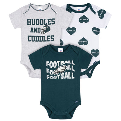 3-Pack Baby Girls Philadelphia Eagles Bodysuit Set-Gerber Childrenswear Wholesale