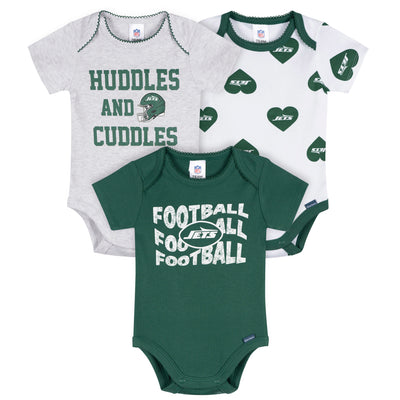 3-Pack Baby Girls New York Jets Bodysuit Set-Gerber Childrenswear Wholesale