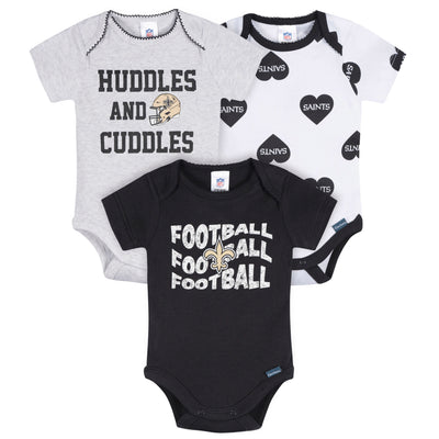 3-Pack Baby Girls New Orleans Saints Bodysuit Set-Gerber Childrenswear Wholesale