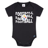 3-Pack Baby Girls Pittsburgh Steelers Bodysuit Set-Gerber Childrenswear Wholesale