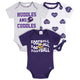 3-Pack Baby Girls Minnesota Vikings Bodysuit Set-Gerber Childrenswear Wholesale