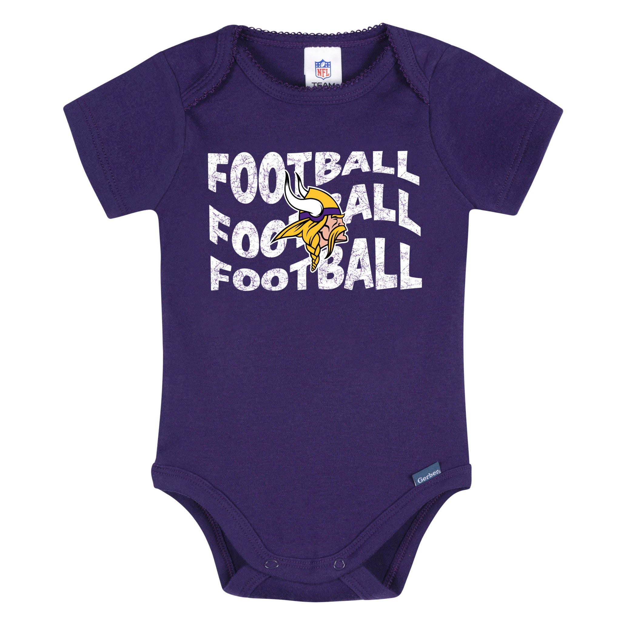 3-Pack Baby Girls Minnesota Vikings Bodysuit Set-Gerber Childrenswear Wholesale