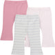 3-Pack Infant & Toddler Girls Gray and Pink Textured Flare Leggings-Gerber Childrenswear Wholesale