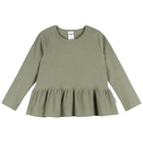 3-Pack Infant & Toddler Girls Green/Pink/Coral Long Sleeve Shirts-Gerber Childrenswear Wholesale