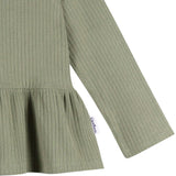 3-Pack Infant & Toddler Girls Green/Pink/Coral Long Sleeve Shirts-Gerber Childrenswear Wholesale