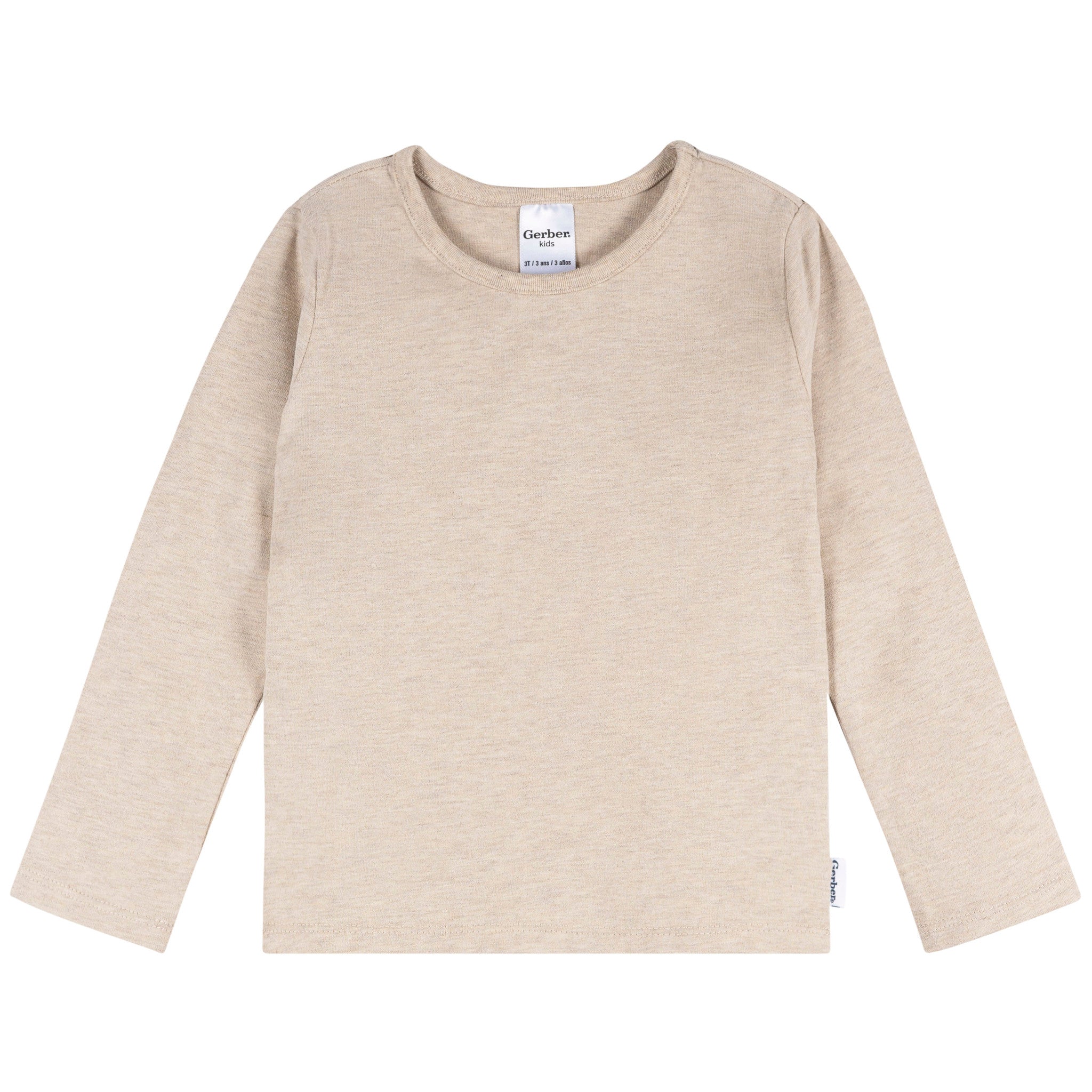 3-Pack Infant & Toddler Girls Navy/Oatmeal/Violet Long Sleeve Shirts-Gerber Childrenswear Wholesale