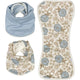 3-Piece Baby Girl Retro Floral Bandana Bib & Burpcloth Set-Gerber Childrenswear Wholesale