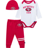 3-Piece Baby Boys 49ers Onesies® Bodysuit, Active Pant and Cap-Gerber Childrenswear Wholesale