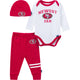 3-Piece Baby Boys 49ers Onesies® Bodysuit, Active Pant and Cap-Gerber Childrenswear Wholesale