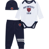 3-Piece Baby Boys Chicago Bears Bodysuit, Active Pant and Cap-Gerber Childrenswear Wholesale