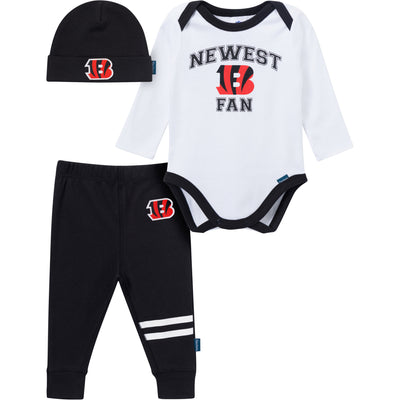 3-Piece Baby Boys Cincinatti Bengals Bodysuit, Active Pant and Cap-Gerber Childrenswear Wholesale