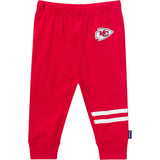 3-Piece Baby Boys Kansas City Chiefs Bodysuit, Active Pant and Cap-Gerber Childrenswear Wholesale